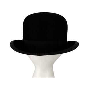 Vintage 30s Knox New York Bowler Derby Hat Black Mens